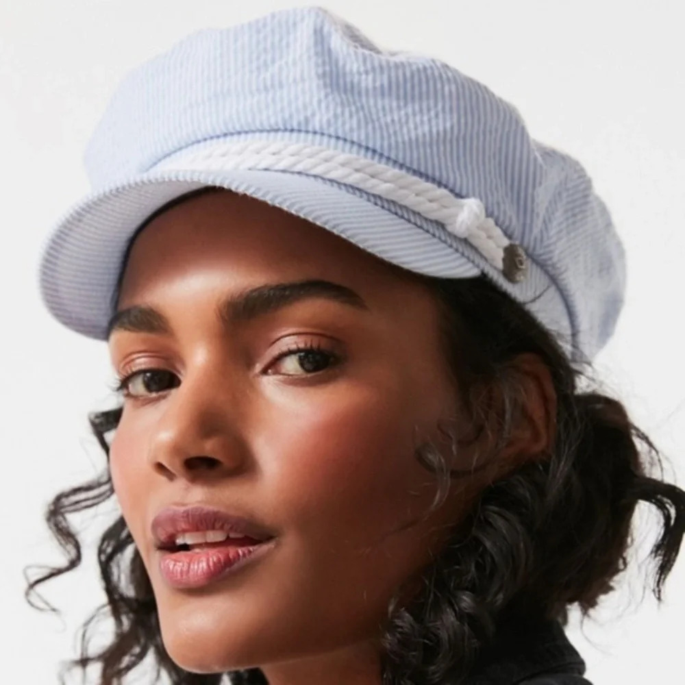 Free People Seersucker Fisherman Cap